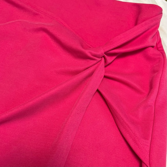 Twist Front Faux Wrap Pencil Skirt - Picture 2 of 5